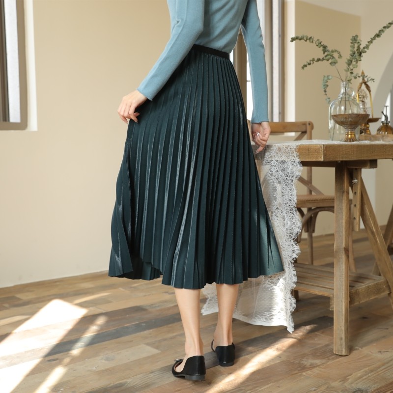 百褶裙2020新款中长款tb a字长裙子 阿黛琳半身裙