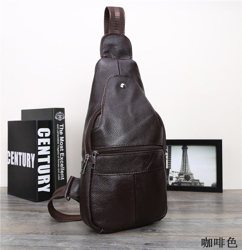 清货特价头层牛皮胸包男士斜挎包 雅果玛箱包男士包袋
