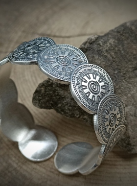 999纯银手镯复古足银手工时来运转太阳鼓老银铜鼓镯子民族风银饰