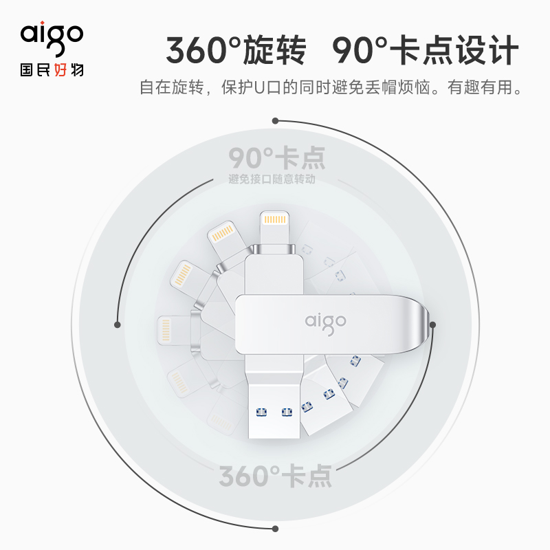 爱国者苹果手机u盘64G双接口ipad电脑两用优盘iPhone内存扩容照片