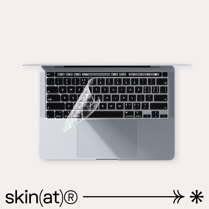 SkinAT适用于MacBook键盘膜苹果笔记本Pro/Air键盘透明硅胶膜macbook pro键盘膜-图1