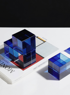 现代简约风水晶书档摆件饰品