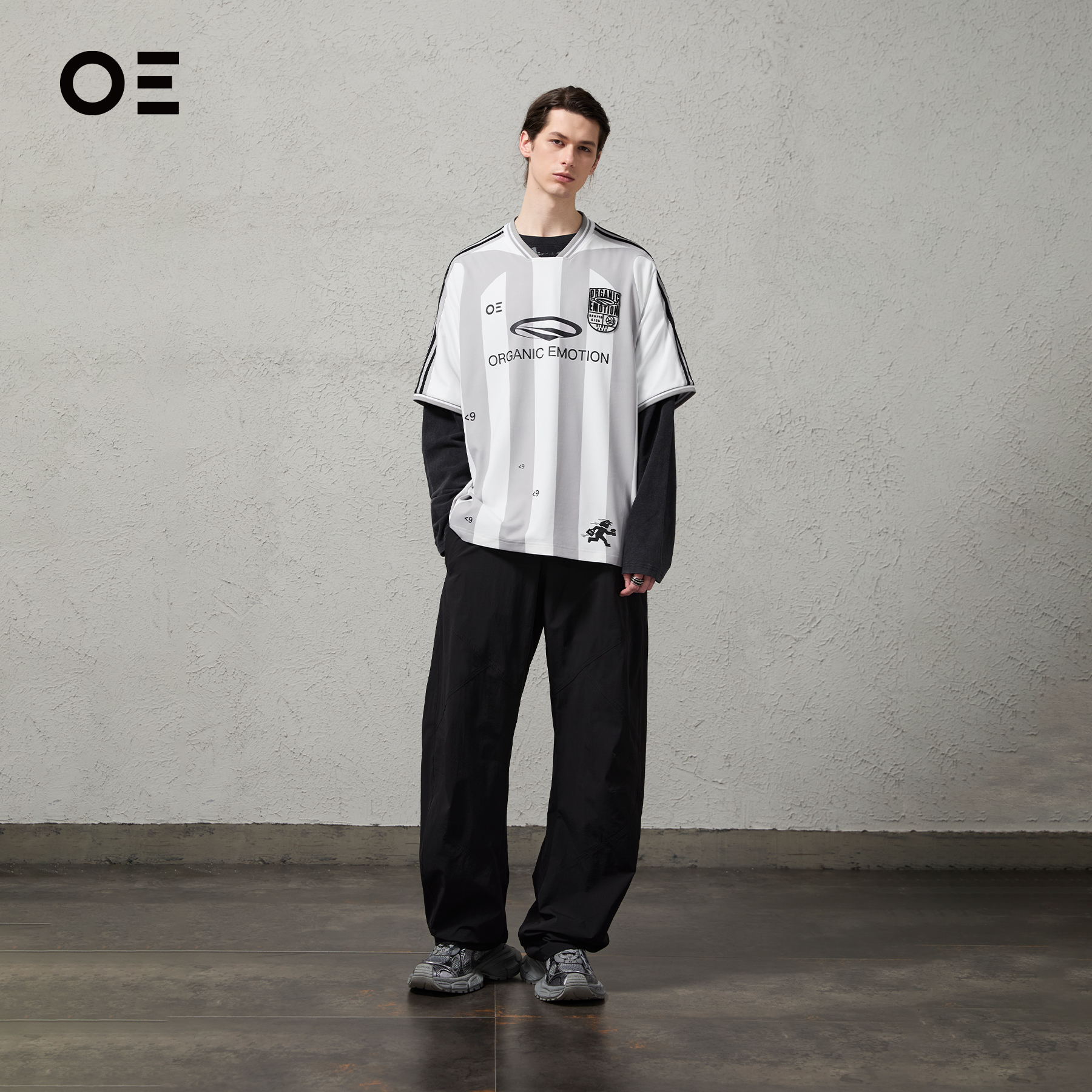 ORGANIC EMOTION球服设计复古足球服短袖T恤宽松印花情侣款球衣OE - 图3