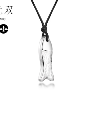 无双鱼摆摆造型手工原创情侣银饰