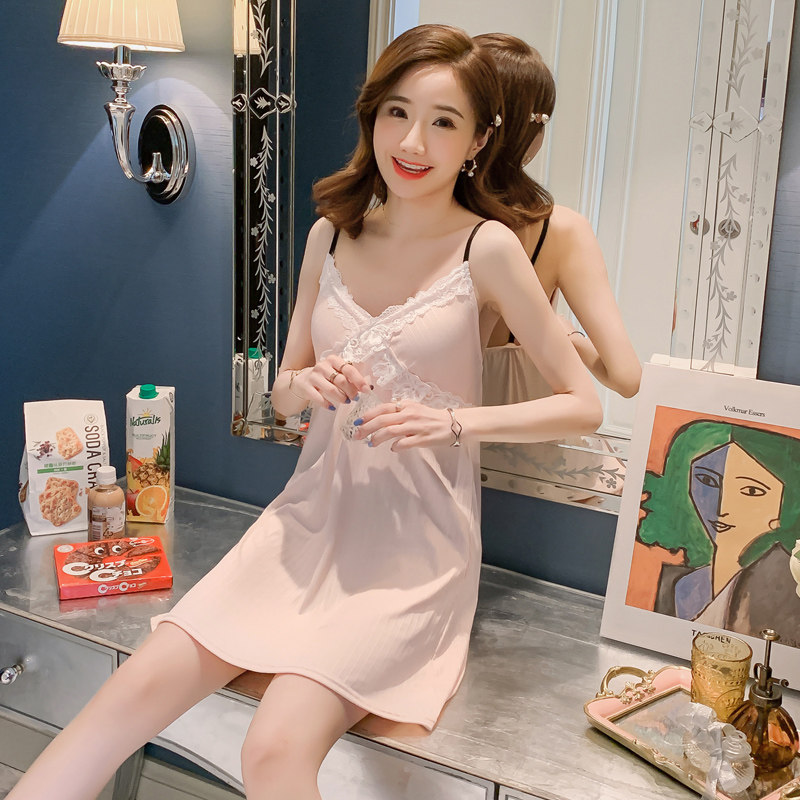 夏季纯棉2020年新款性感吊带睡裙 伴得美睡裙