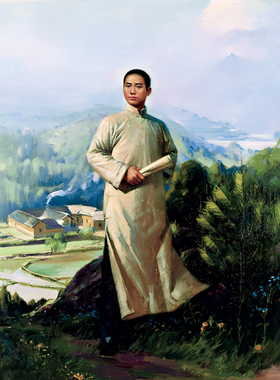 防水通用伟人画像毛主席青年油画
