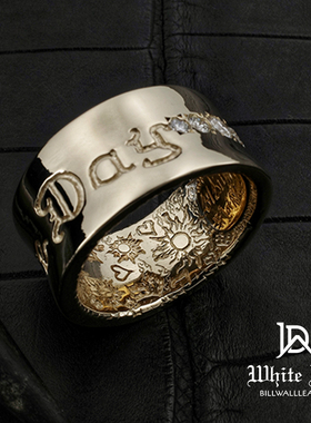 WD限定18K特殊金色铺钻戒指银饰