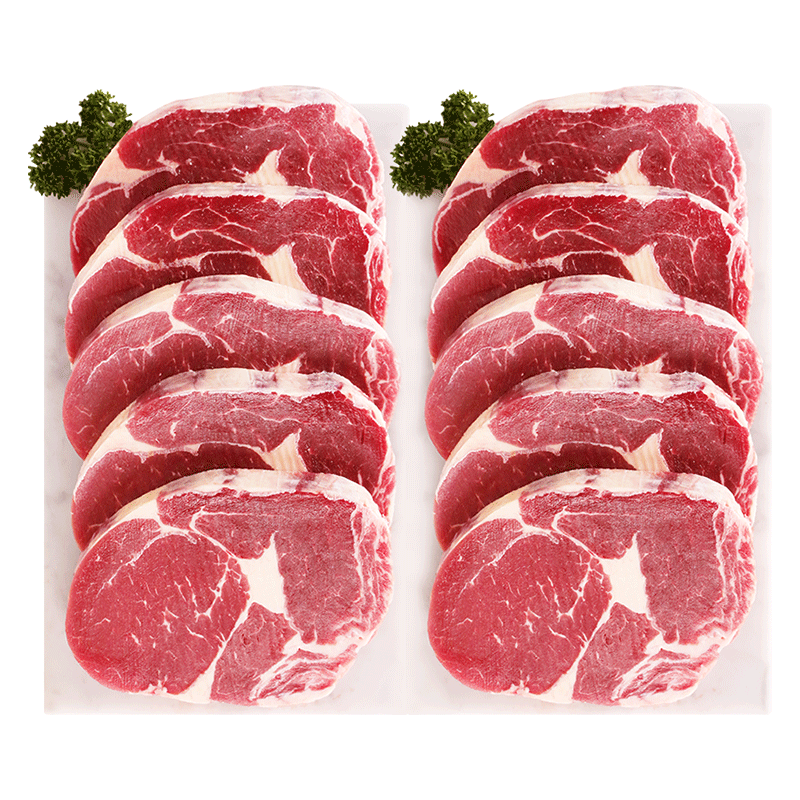 美享时刻旗舰店美享时刻进口原肉整切牛排套餐新鲜肉西冷菲力黑椒10片儿童家用200