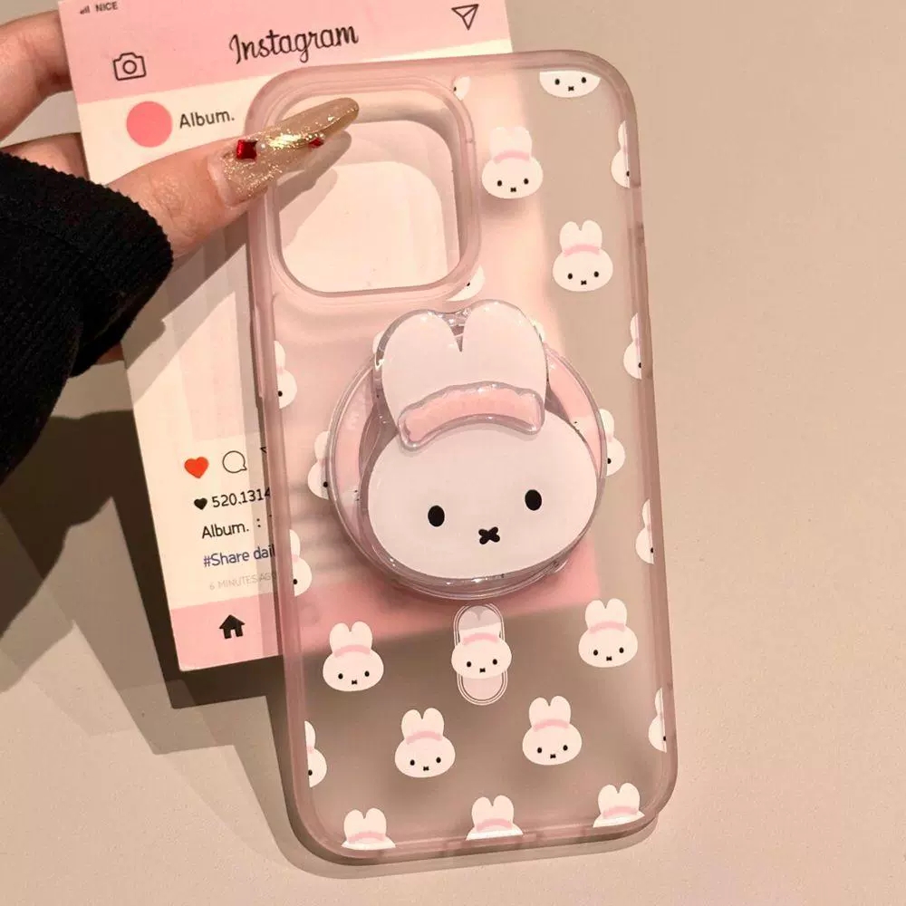 KT米菲兔磁吸支架适用A3/OPPO findx8S+X7ultra可爱A98手机壳Reno14/13/12F/11/87/A5pro/K12/A72硅胶A58/A55 - 图0