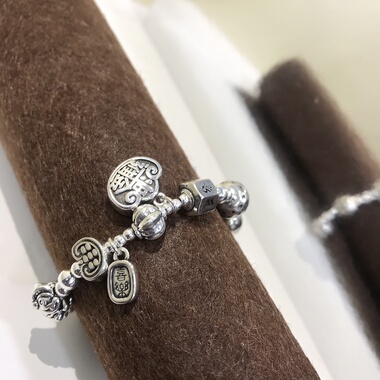 向卉意大利中古多宝实心925银手链