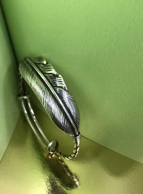 向卉意大利中古925银羽毛手镯