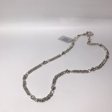 向卉意大利中古多宝银盘缠项链