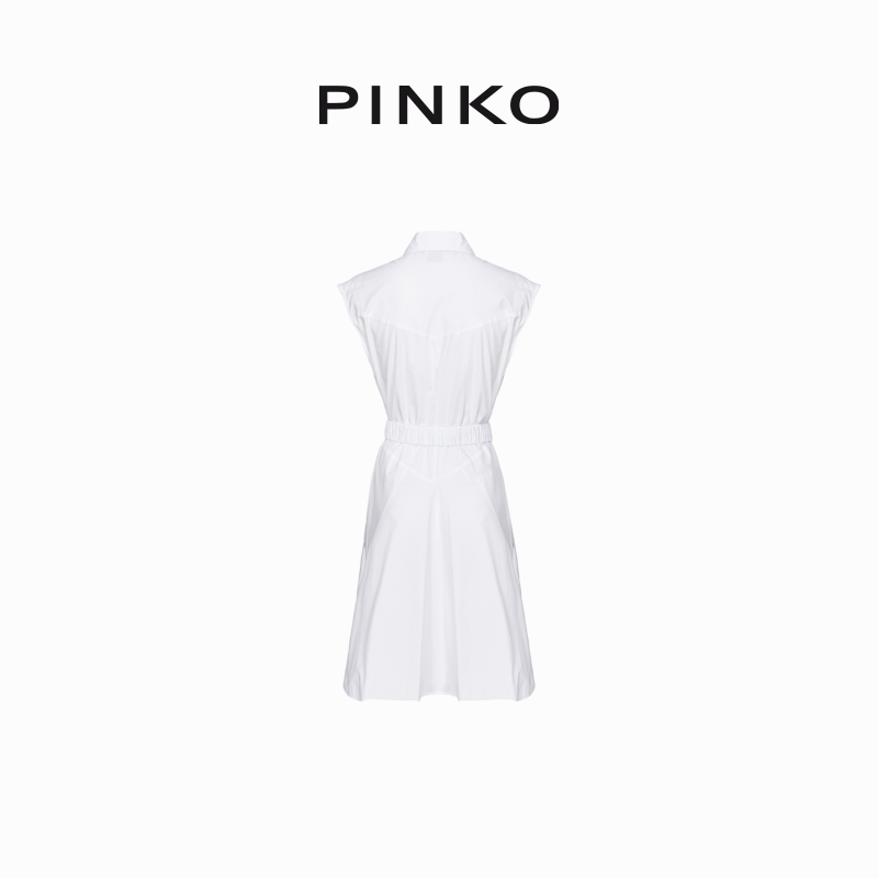 【春夏新品】PINKO2024女士腰带飞鸟标衬衫连衣裙103111A1P4