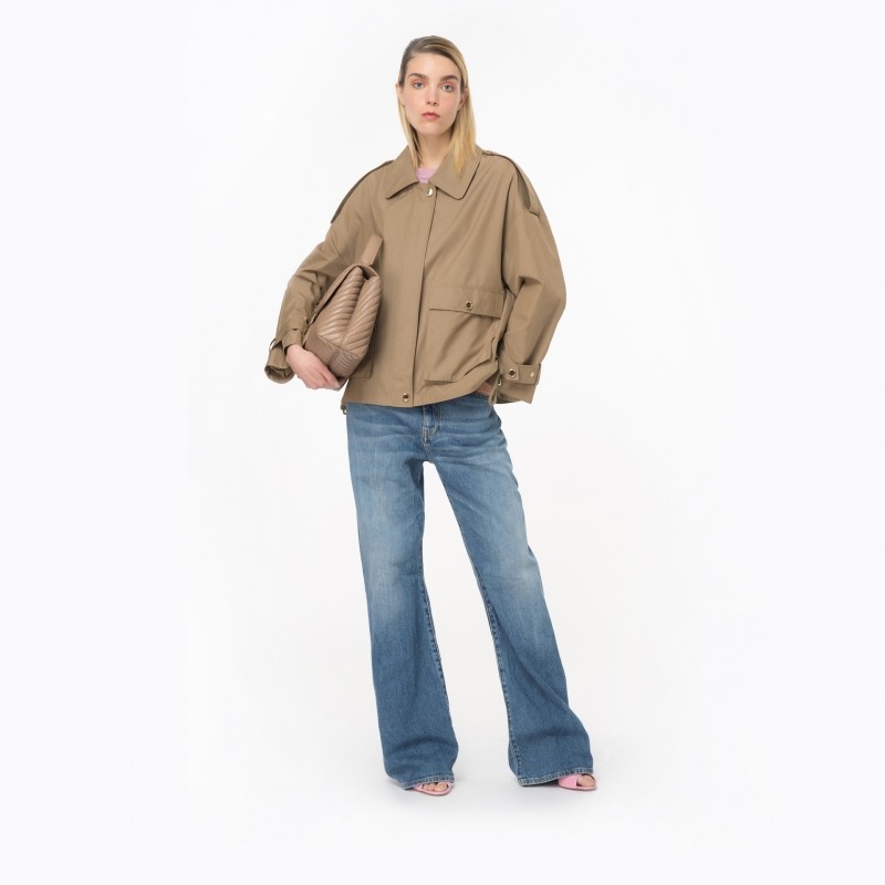 PINKO女士通勤老钱风休闲宽松短款派克大衣外套103150A1PR,淘宝优惠券,粉丝福利购,淘宝优惠卷