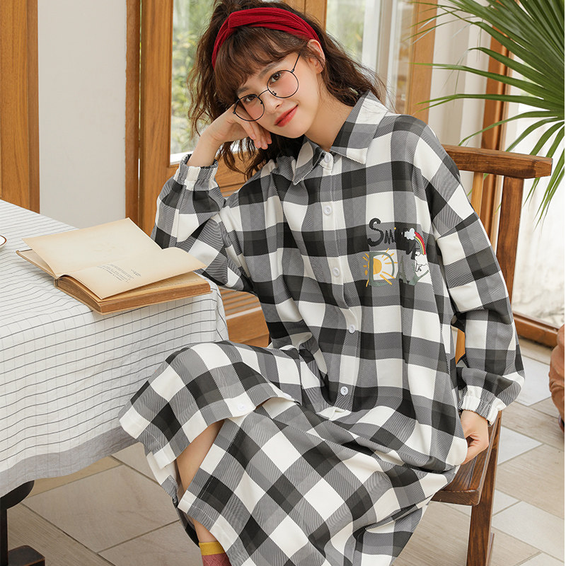 睡裙秋冬长款长袖纯棉日系可爱长裙 岱乐柔睡裙