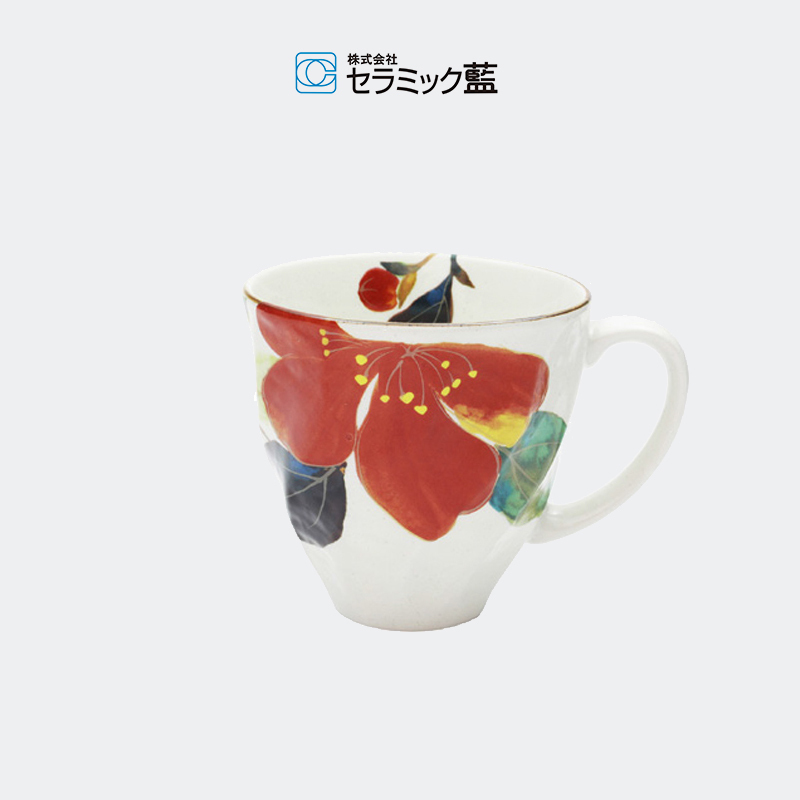 日本ceramic蓝美浓烧陶瓷马克杯咖啡杯精致少女心杯子微波炉水杯-图1