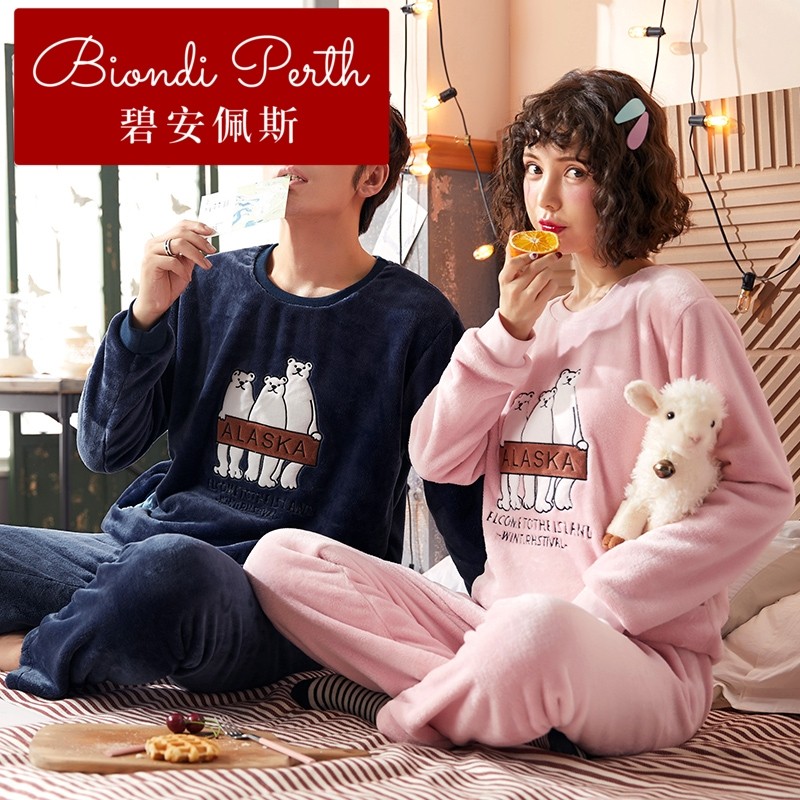 碧安佩斯秋冬季法兰绒歌瑞尔睡衣 碧安佩斯睡衣/家居服套装