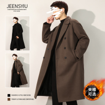 Medium-long style wind clothes mens 2023 new Winter Korean version Mao mens autumn and winter thickened and the sub-coat tide