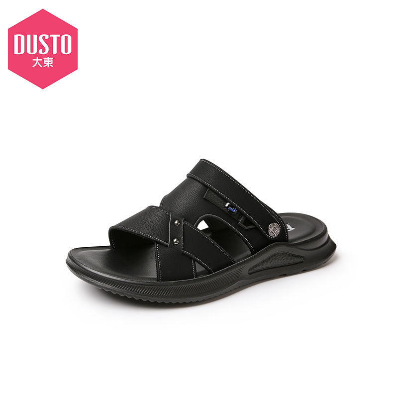 dusto旗舰店大东新款夏季休闲低跟平底两穿套脚凉拖男鞋20X65830