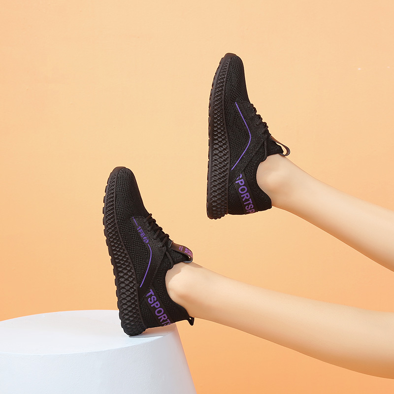 dusto旗舰店大东新款夏季休闲低跟平底后帮字母系带运动鞋女鞋20S18092