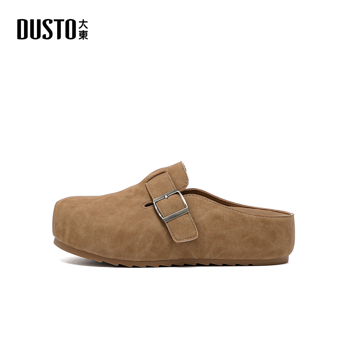 大东S包头拖2026年春季女鞋新款平底中跟圆头套脚饰扣1118A,淘宝优惠券,粉丝福利购,淘宝优惠卷