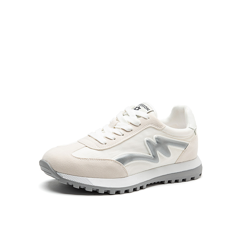 dusto旗舰店大东新款秋季休闲低跟平底鞋面拼接系带运动鞋女鞋20Q50193