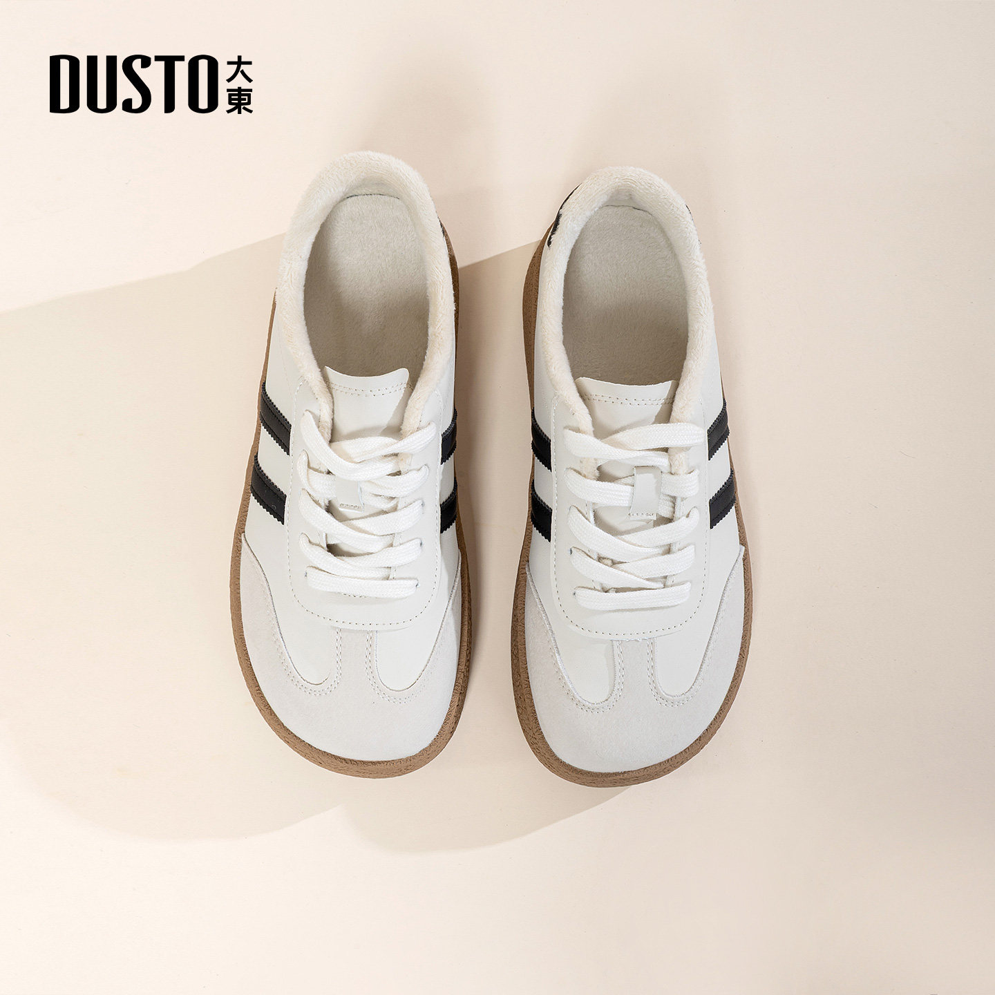 大东休闲运动女鞋2025年冬季新款平底中跟系带圆头色彩拼贴D1167,淘宝优惠券,粉丝福利购,淘宝优惠卷