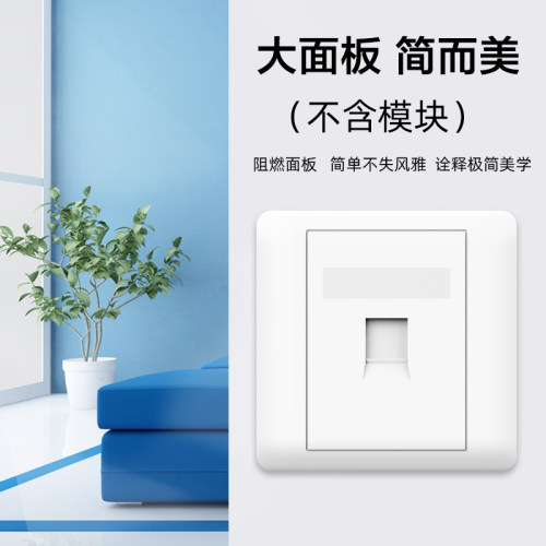 86型单口网络面板RJ45RJ11宽带插口网线电话线电脑插座模块面板 - 图0