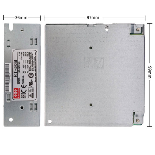 明纬RT-50/65/85/125W开关电源正负5V/12V直流15V24V三路输出T-50 - 图0