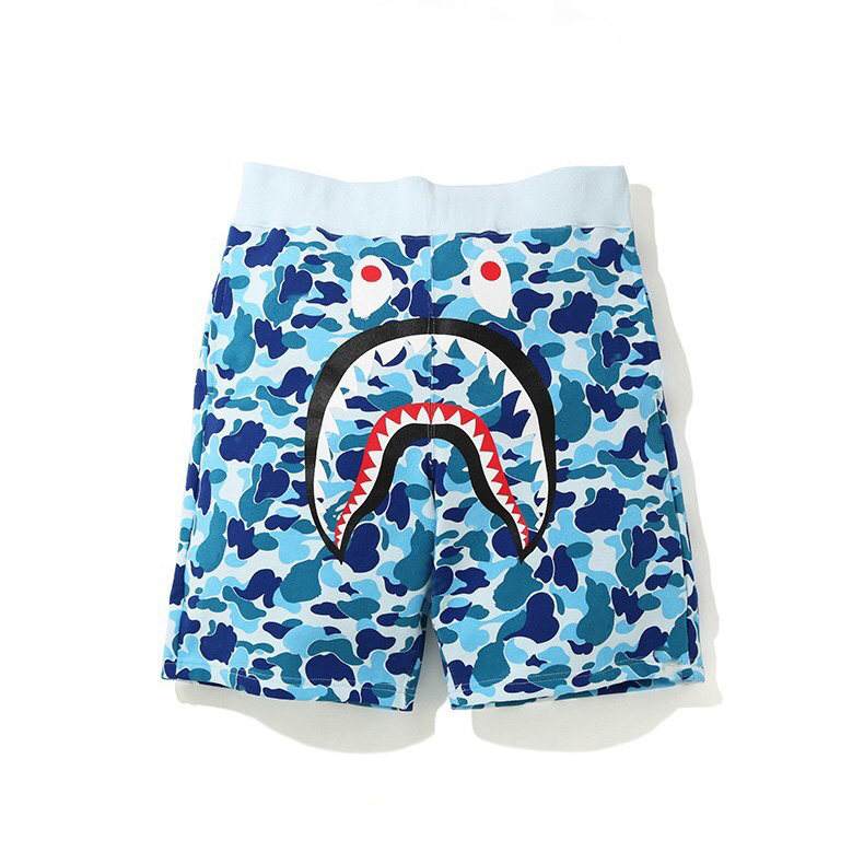 Mzc Abc Camo Shark 蓝绿粉迷彩鲨鱼短裤夏季男女休闲五分裤