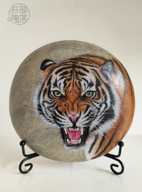 手绘工艺品石头画鹅卵石生日祝福