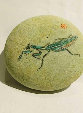 生日圣诞节可爱风摆件手绘石头画