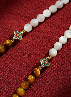 黄铜玄玉手绘彩擦擦吊坠项链