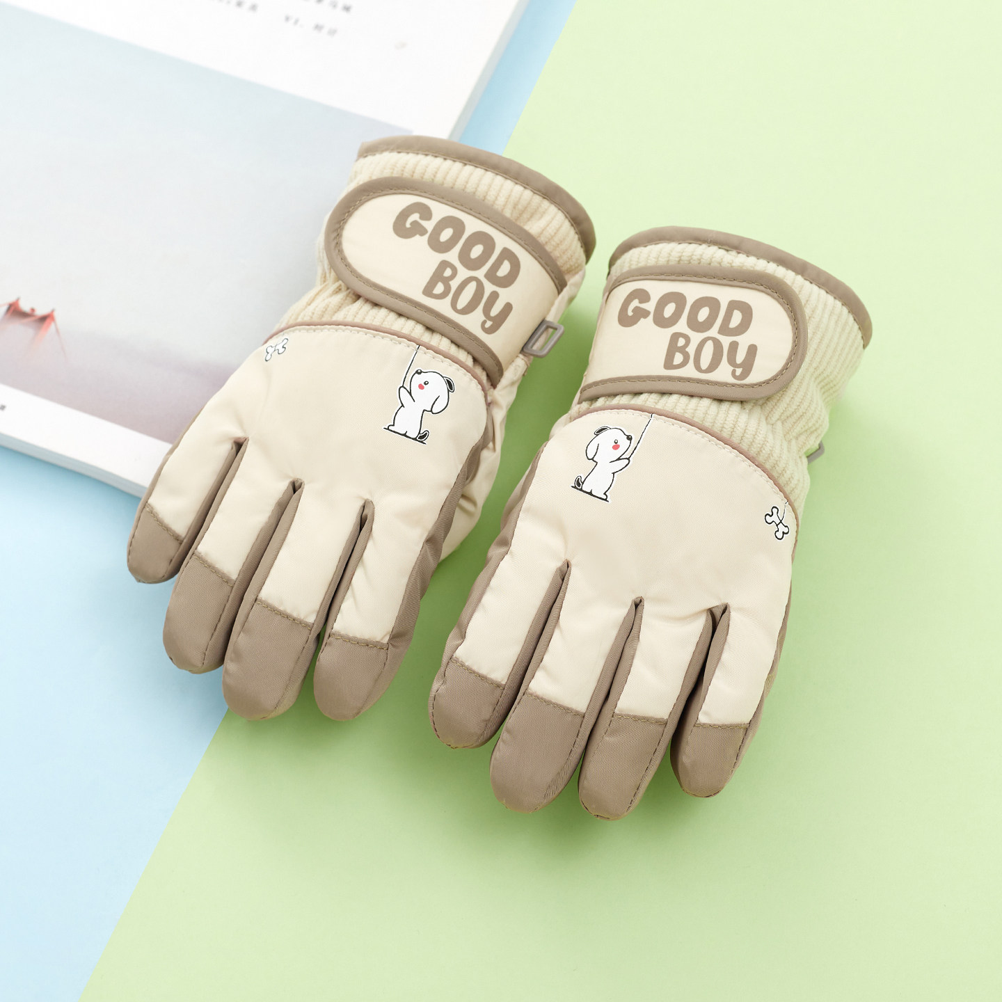2-5岁儿童玩雪防水滑雪手套男女童卡通可爱加绒加厚保暖防风防寒,淘宝优惠券,粉丝福利购,淘宝优惠卷