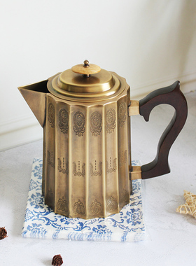 黄铜冷水壶装饰北欧家居摆件手工