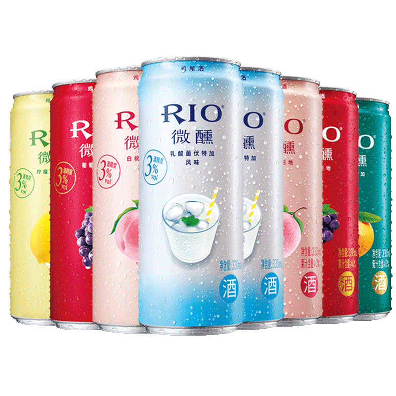 锐澳师捷专卖店RIO锐澳3度微醺5口味330ml*16果酒洋酒预调鸡尾酒量贩装整箱包邮3