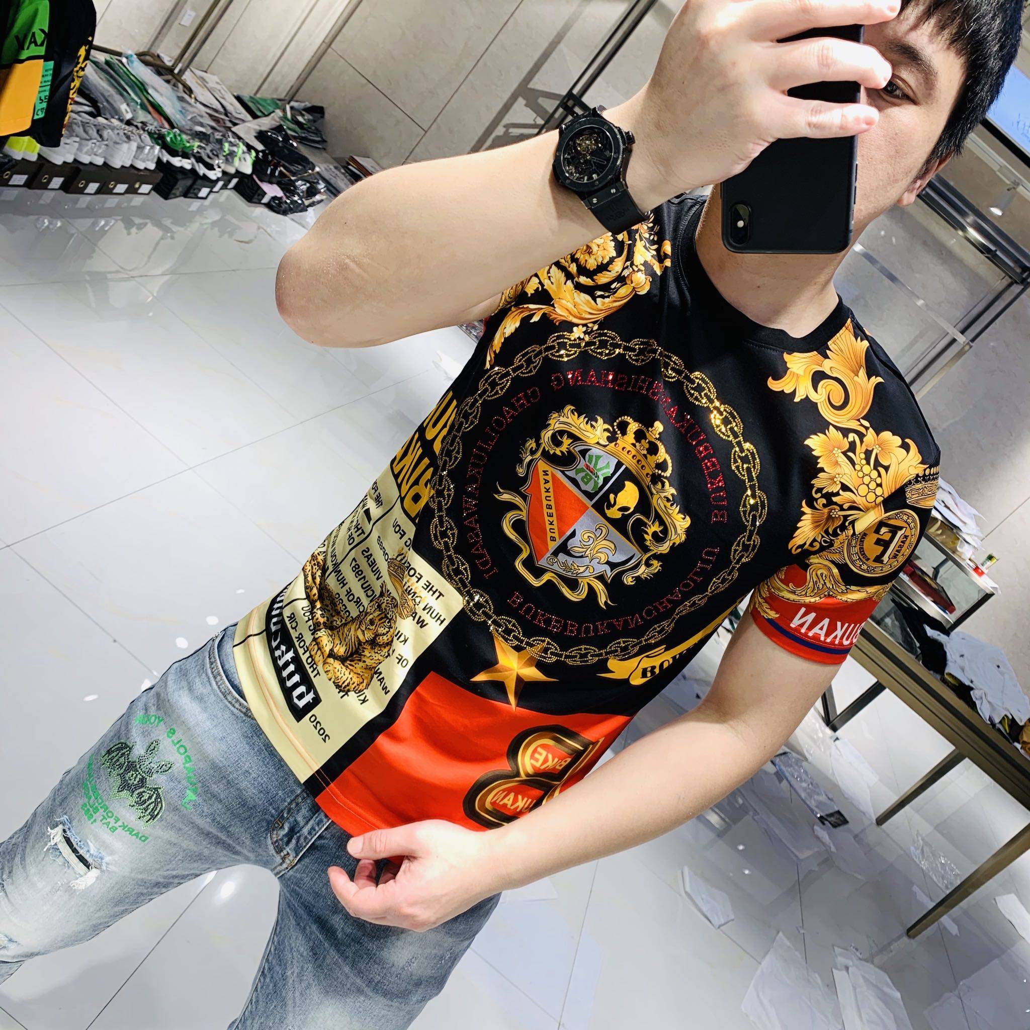 2020夏季新款欧美潮牌个性短袖t恤 霸王猫T恤