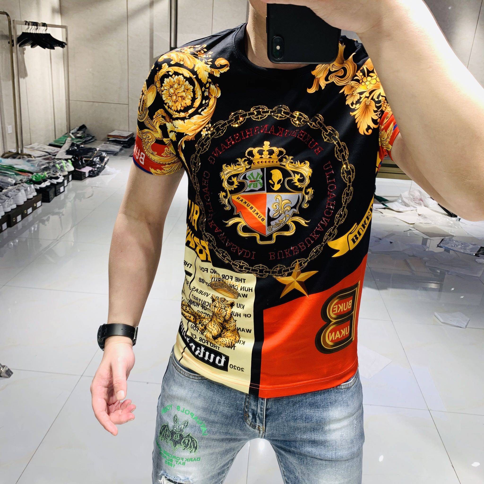 2020夏季新款欧美潮牌个性短袖t恤 霸王猫T恤