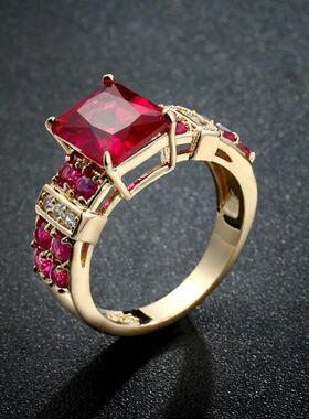 欧美流行时尚微镶方形戒指