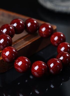 天然印度小叶紫檀木爆满金星佛珠手串108颗老料手链念珠厂家批发