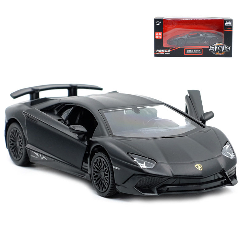 1:36兰博基尼蝙蝠盖拉多飓风合金汽车跑车模型回力开门玩具车 - 图1