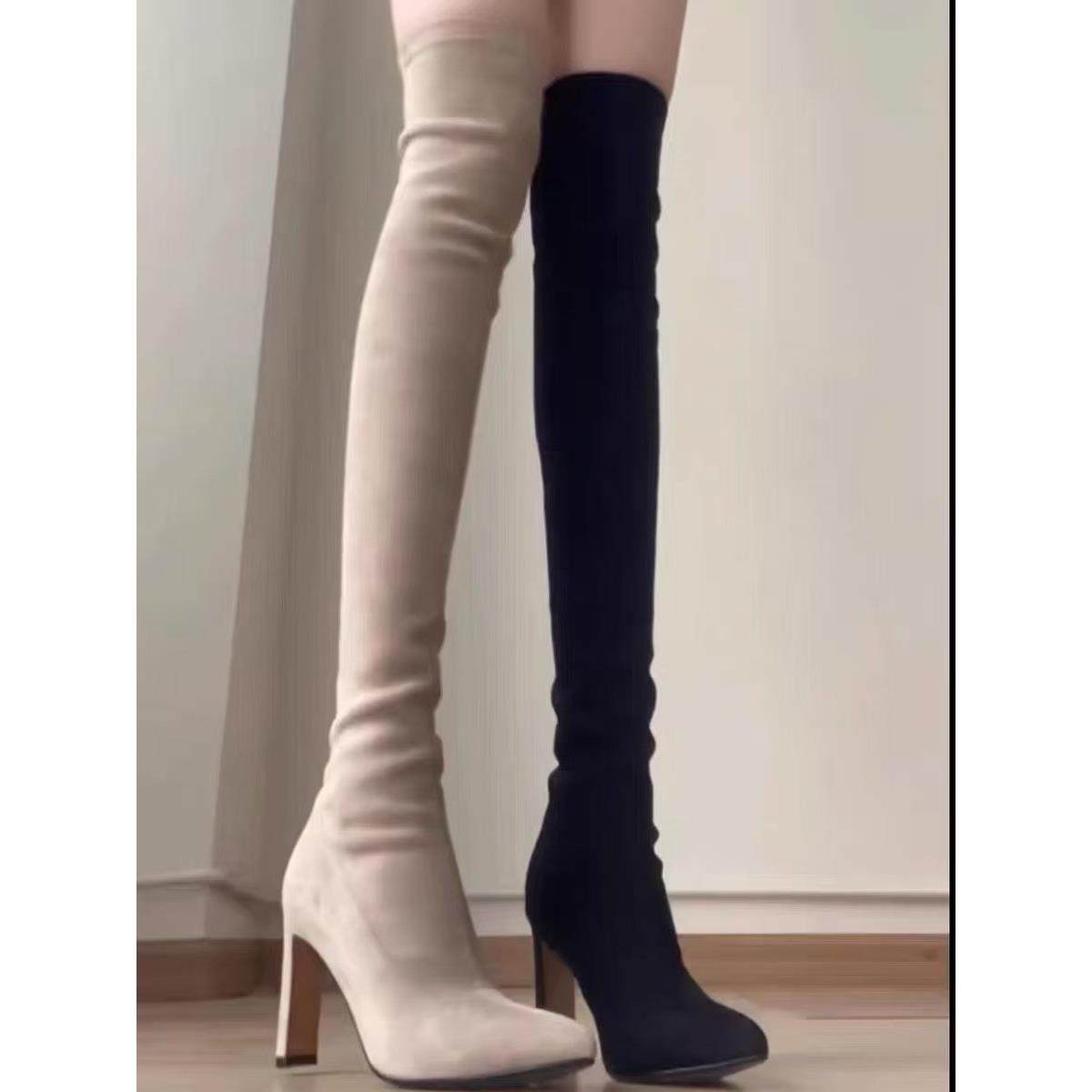 春季高跟长靴女2026春秋新款瘦瘦靴粗跟尖头过膝显瘦小个子0119ud,淘宝优惠券,粉丝福利购,淘宝优惠卷