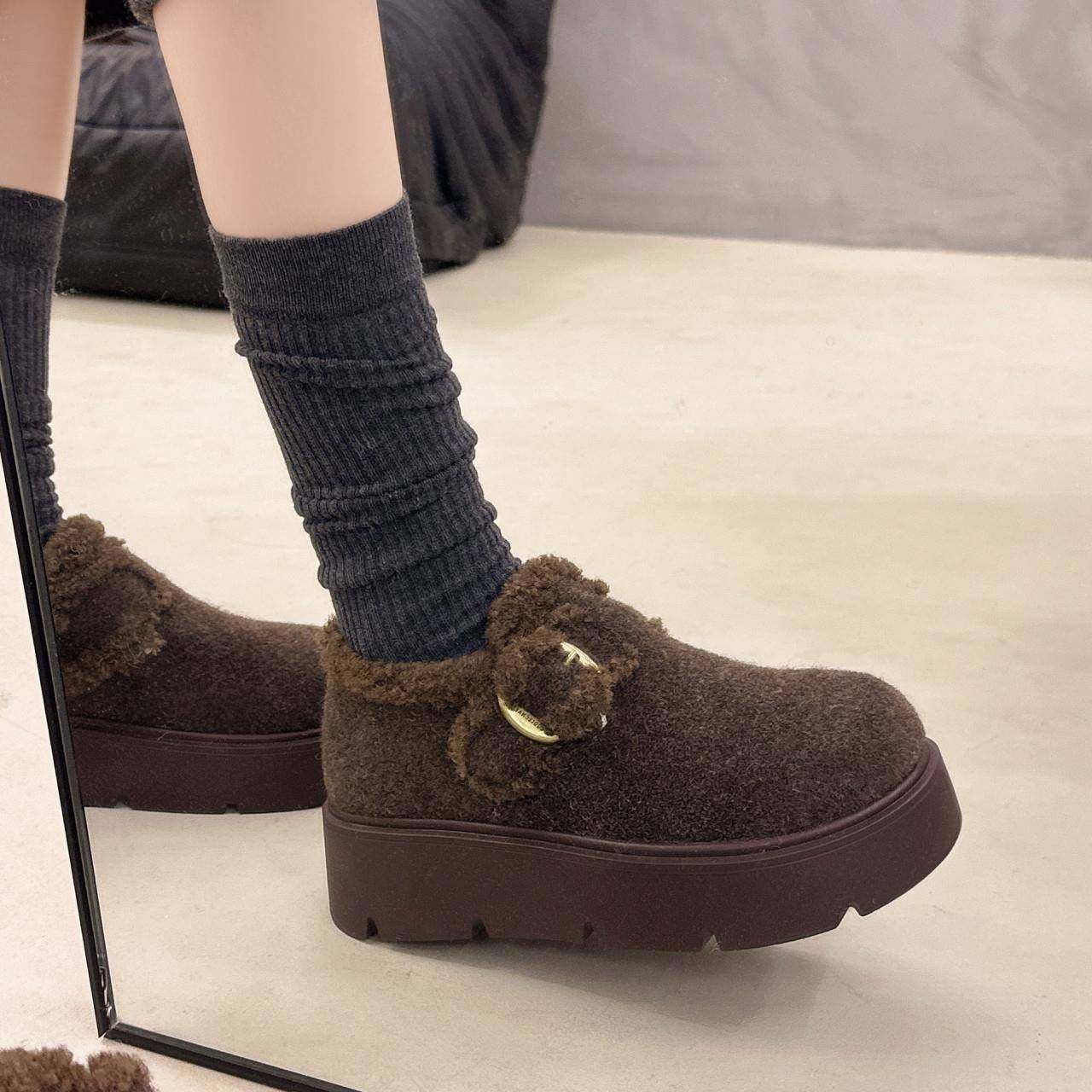 厚底增高灰色毛呢加绒全包勃肯鞋女2026年新款复古一脚蹬棉0121e,淘宝优惠券,粉丝福利购,淘宝优惠卷