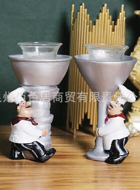Chef candlestick handicraft ornaments home western cafe bar