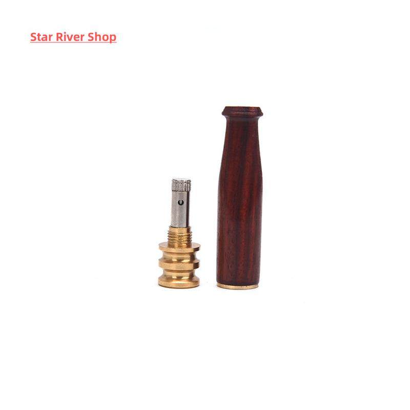 1pc Cigarette Holder Smoking Pipe Bit Straight Filter Wooden - 图3