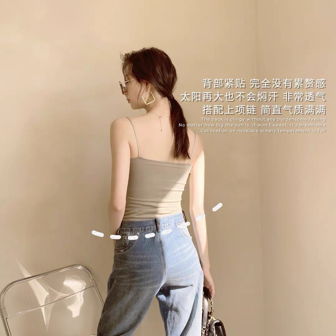梦莲芬服饰店：两条装吊带背心无痕美背乳胶胸垫固定杯内穿-第4张图片-提都小院
