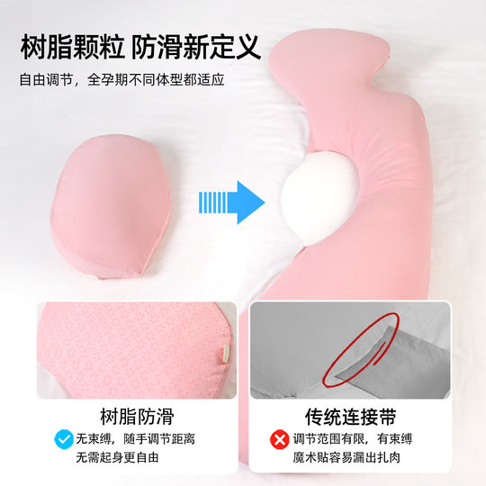 都夏尔孕妇枕护腰侧睡枕托腹凹槽H形孕妇侧卧睡抱枕防滑环抱枕头