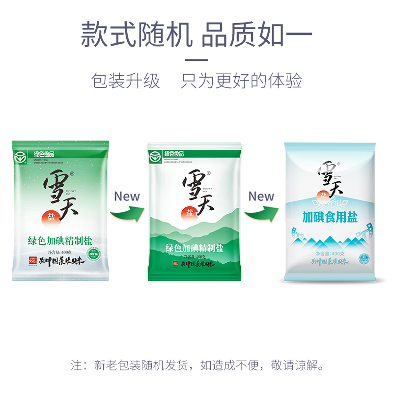 雪天盐业99.6%高纯精制食用盐400g*7包-图2