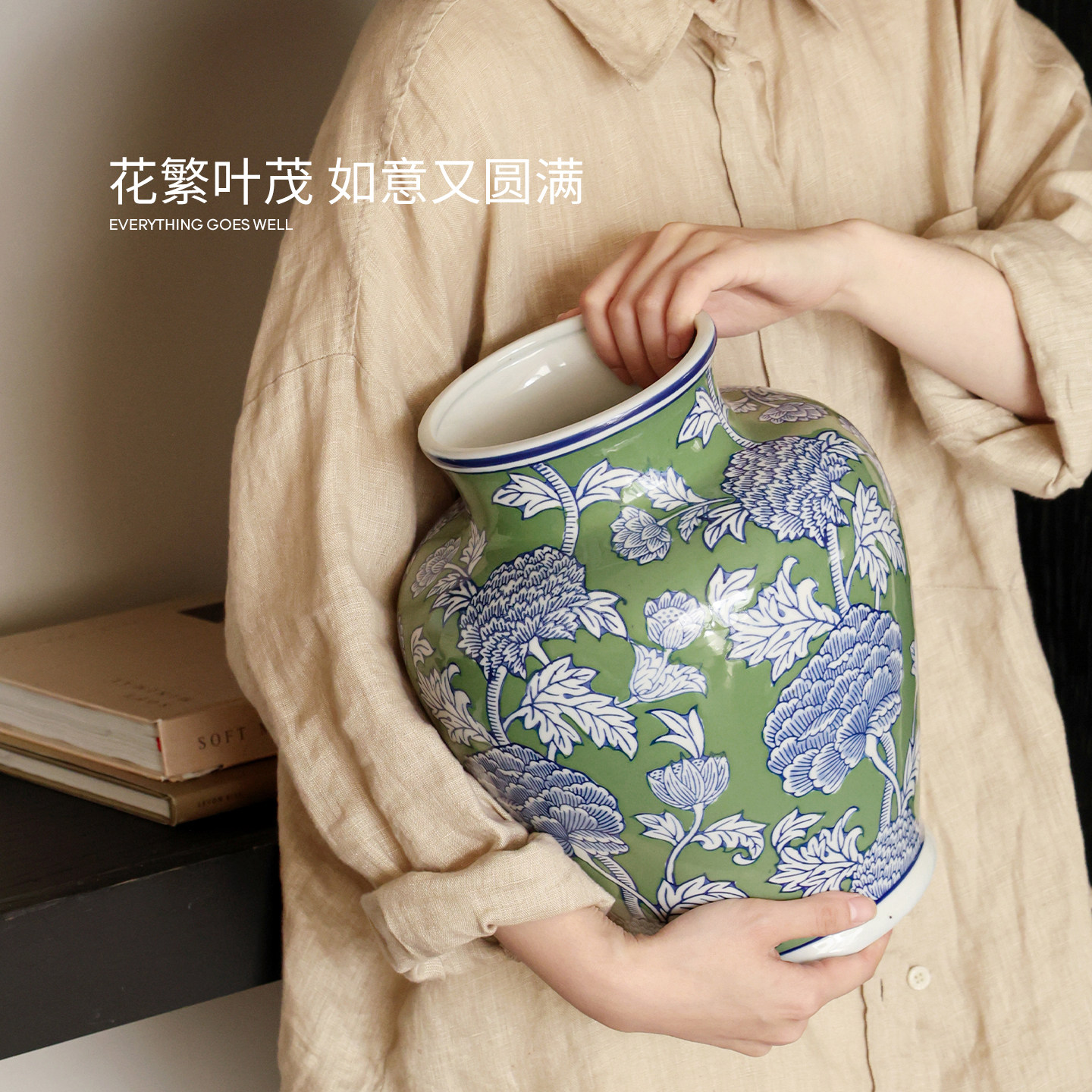 赛波斯限量款花瓶摆件客厅插花水培储物罐新中式陶瓷手绘轻奢高级,淘宝优惠券,粉丝福利购,淘宝优惠卷