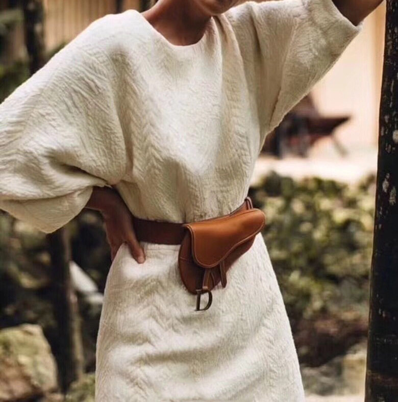 2020小ck新款复古马鞍包真皮女腰包 bapoloti帕保罗蒂女士包袋